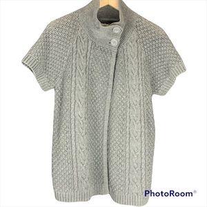 Sonoma Open Front Button Neck Sweater Gray Size XL